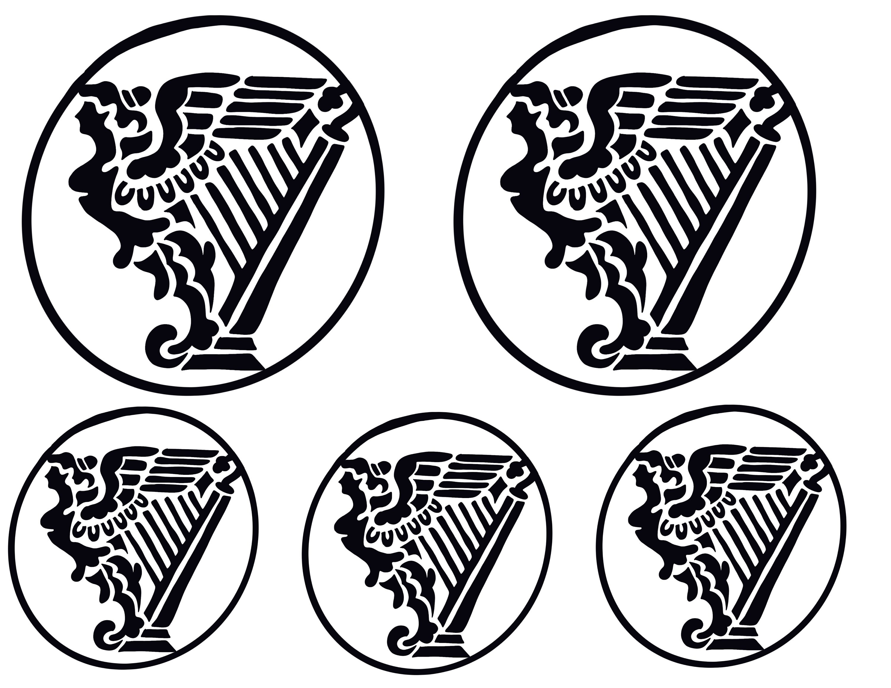 Harp sticker set Etsy