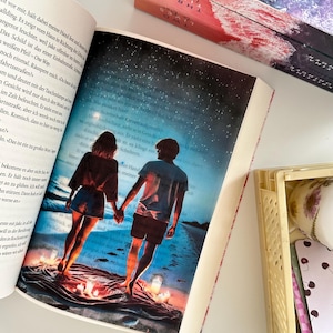 Superposiciones de páginas | Un segundo para amar - Kristina Moninger | Juego de 3 | Serie Olas rompiendo | Mercancía de libros | impresión libresca