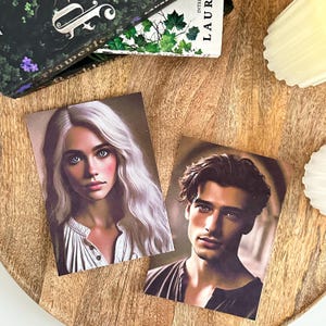 Tarjetas de personajes | Impotente - Lauren Roberts | La trilogía impotente | Mercancía de libros | impresión libresca