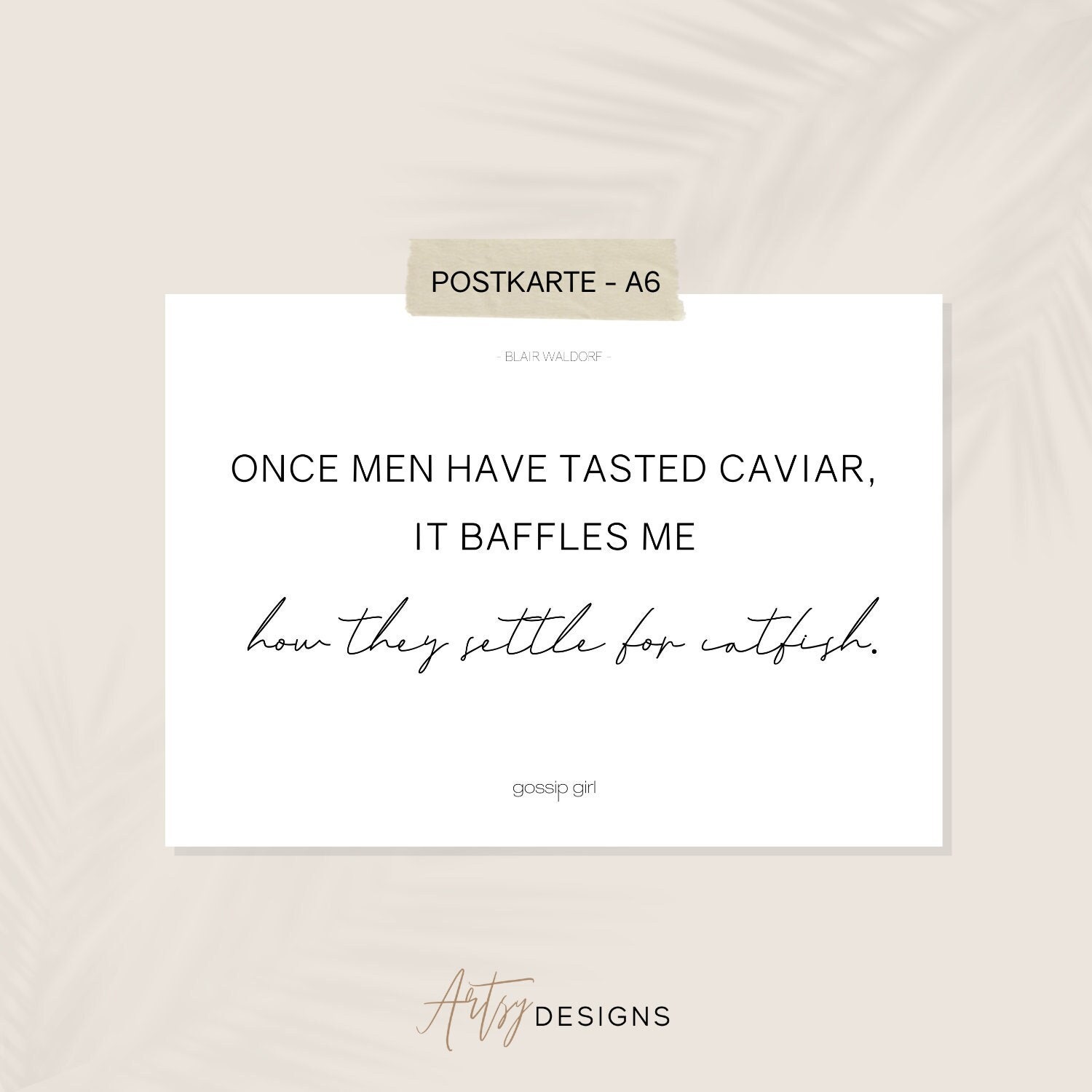 Postcard Gossip Girl Quotes Blair Waldorf Gift Best Friend Sayings Greeting  Card Men Catfish - Etsy, image size:1500x1500