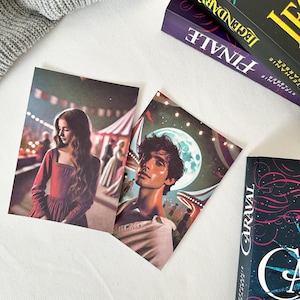 Cartes de personnages | Caraval - Stéphanie Garber | Série Caravale | Vente de livres | Impression livresque