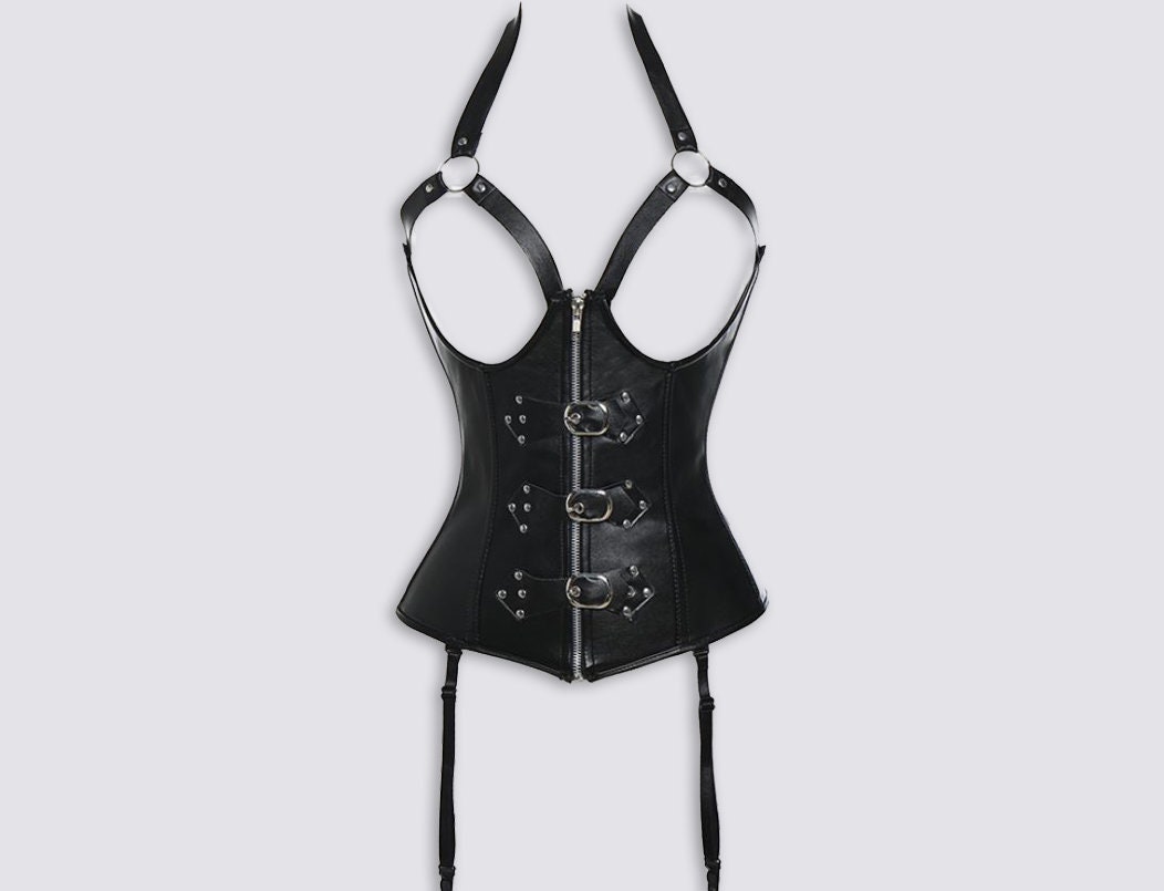Corsets With Garters Belt. Corsets Leather Steampunk. Etsy