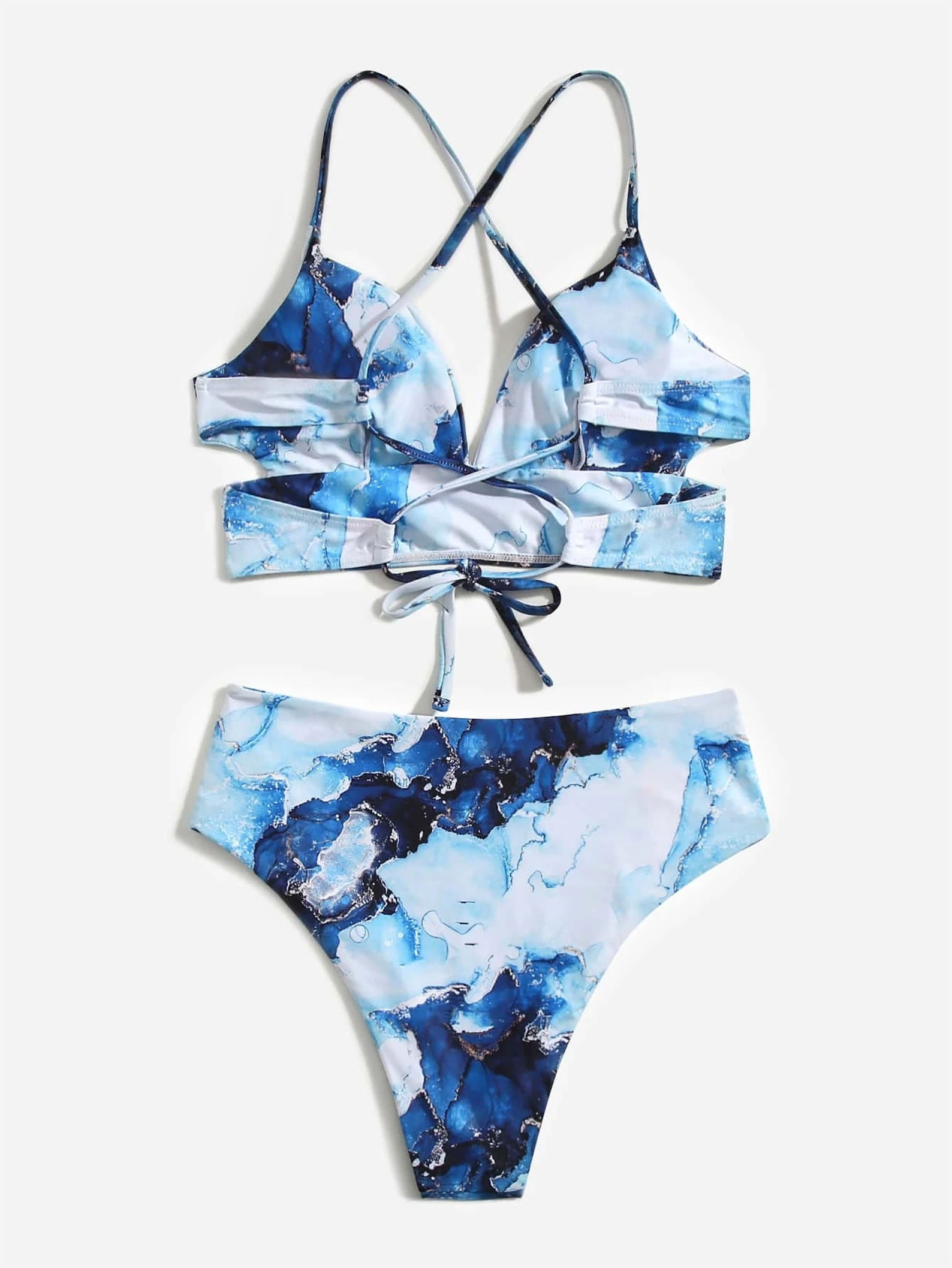 Marble Print Bikini Swimsuit For Women TieDye Swimwear Set Etsy