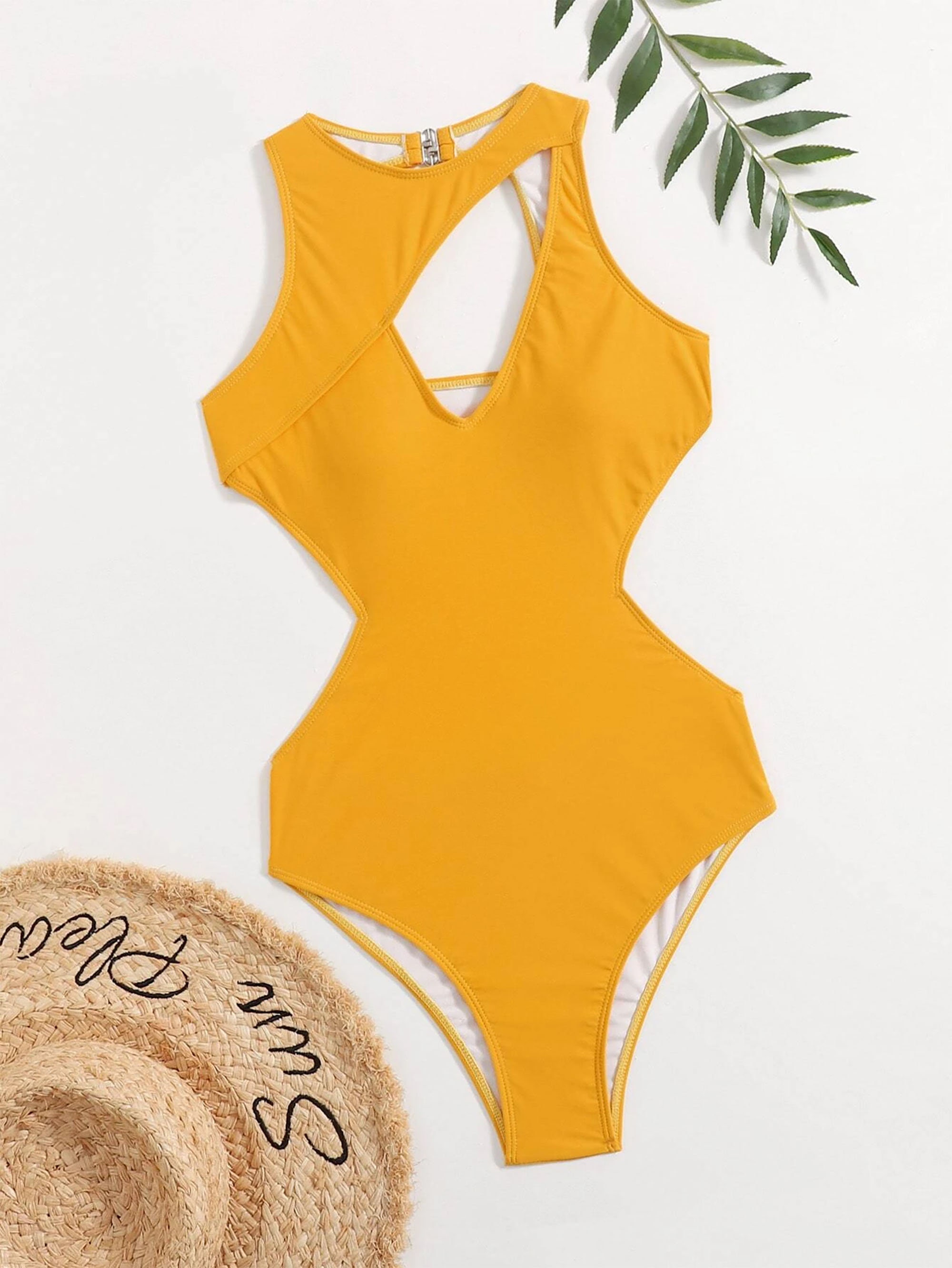 Solid Cut Out One Piece Swimsuit 2021 New Sexy One Piece | Etsy