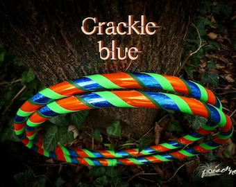 IMMEDIATELY AVAILABLE - ready-made children's hula hoop birthday crackle - blue PE 19 mm (3/4") dance hoop off body beginner blue green orange 80 cm d