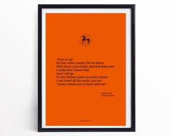 Roller Coaster (Danny Vera) - Quote and full text! Instant download. A4, US Letter & US Legal format included! Great gift, too.