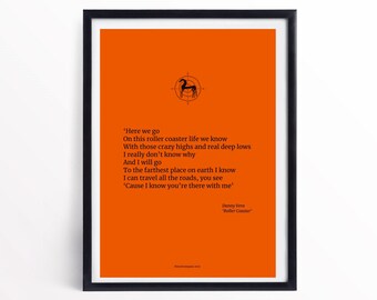 Roller Coaster (Danny Vera) - Quote and full text! Instant download. A4, US Letter & US Legal format included! Great gift, too.