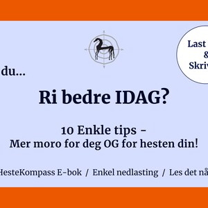 10 Tips for en bedre rideøkt - idag! NORSK SPRÅK! Morsommere og mer effektiv trening for deg OG hesten din! Med praktisk huskeliste.