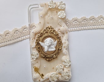Gold Cupid Baroque Decoden Phone Case | Handmade for, Samsung, IPhone,  Oneplus, Huawei Etc