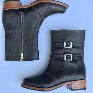 Medium Height Boots, Leather Boots, Boho Boots, Women&#39;s Boots, Custom made Boots, Elegant Boots, Handmade Leather, Casual Boots