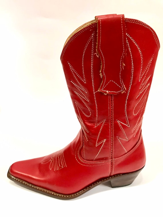 Bottes rouges cheap cuir