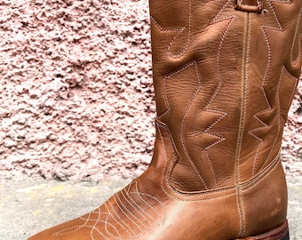 Men Tall Decorated Boots, Men Boots 100% Leather, Handmade Boots, Vintage Look Boots, Tall Boots, Boots for Men, Men Cowboy Boots