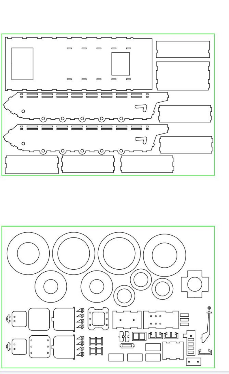Wooden Tank Model Laser Cut Files | Digital Download | Cdr Dxf ...