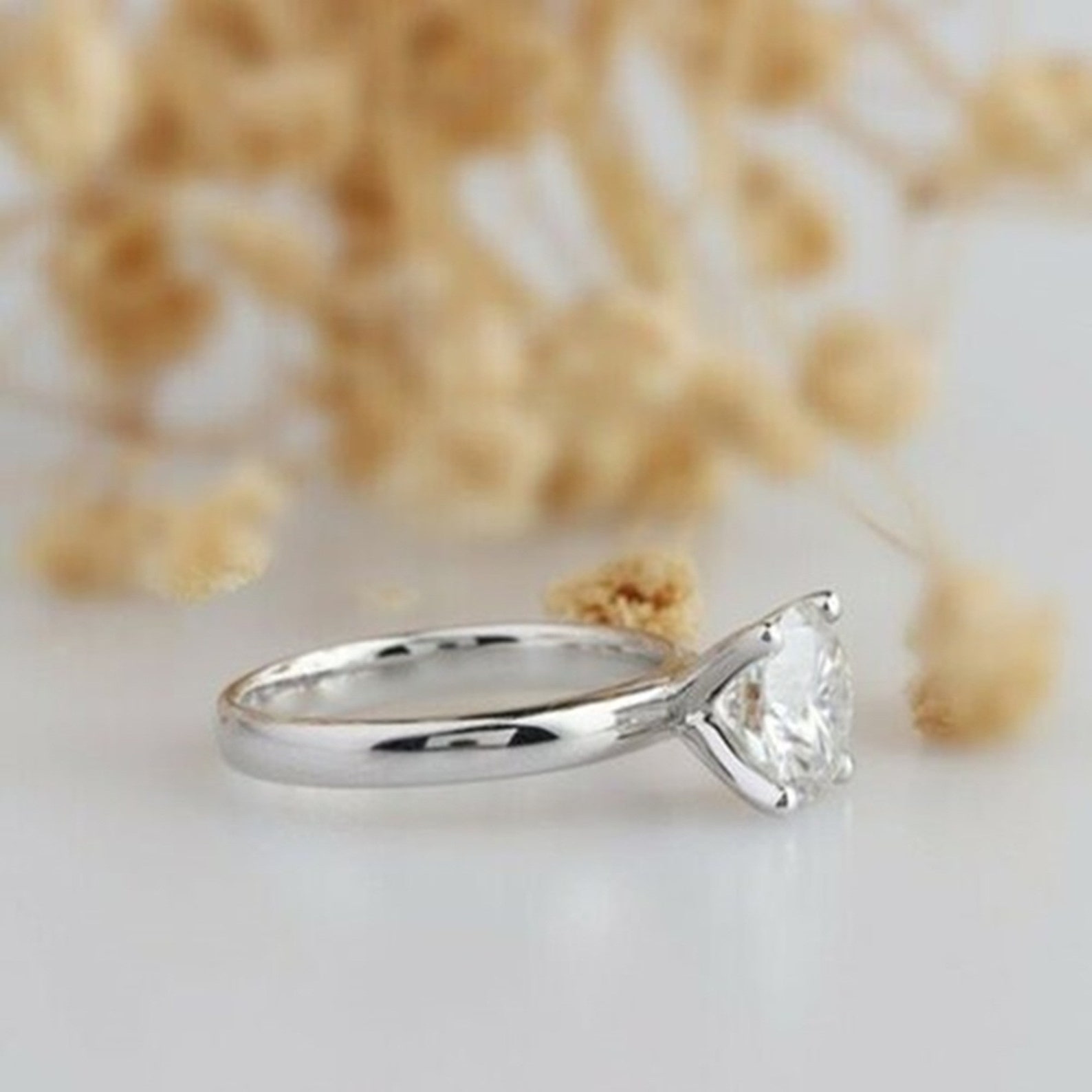 Wedding Engagement Proposal Ring Daily Wear Ring Round Cut Etsy