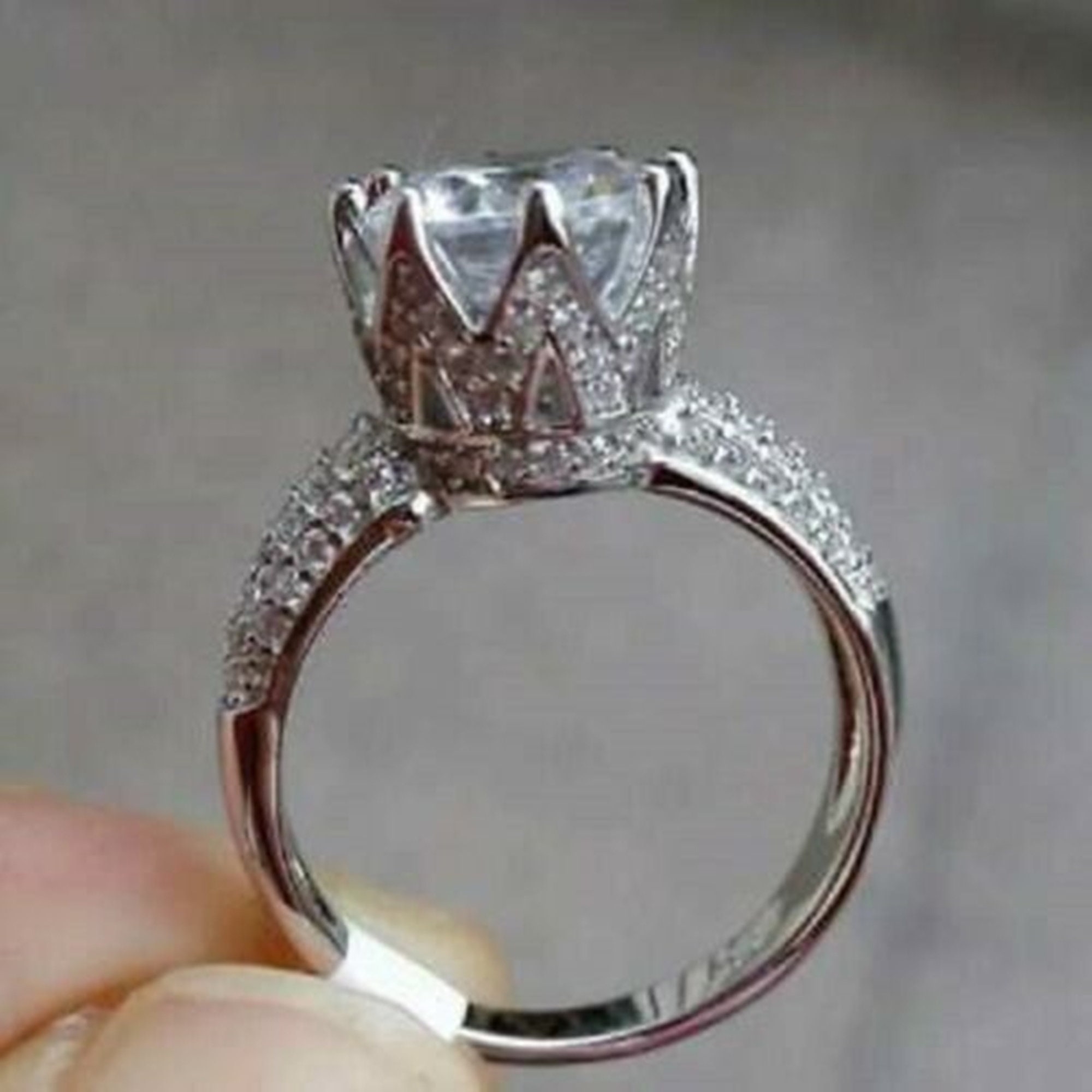 Promise Ring For Girls Engagement Round Cut Solitaire Accent Etsy