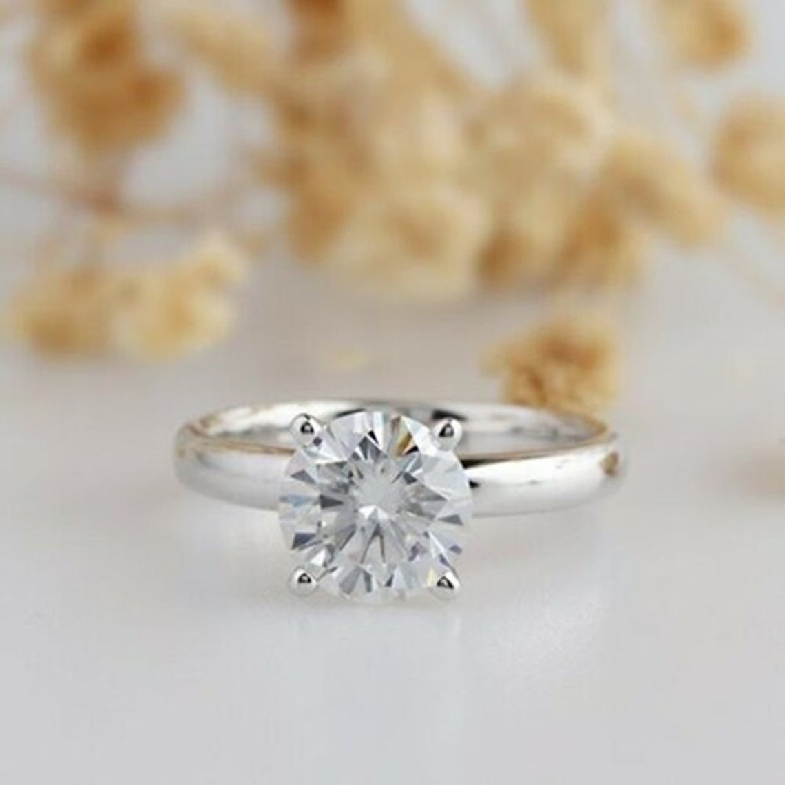 Wedding Engagement Proposal Ring Daily Wear Ring Round Cut Etsy