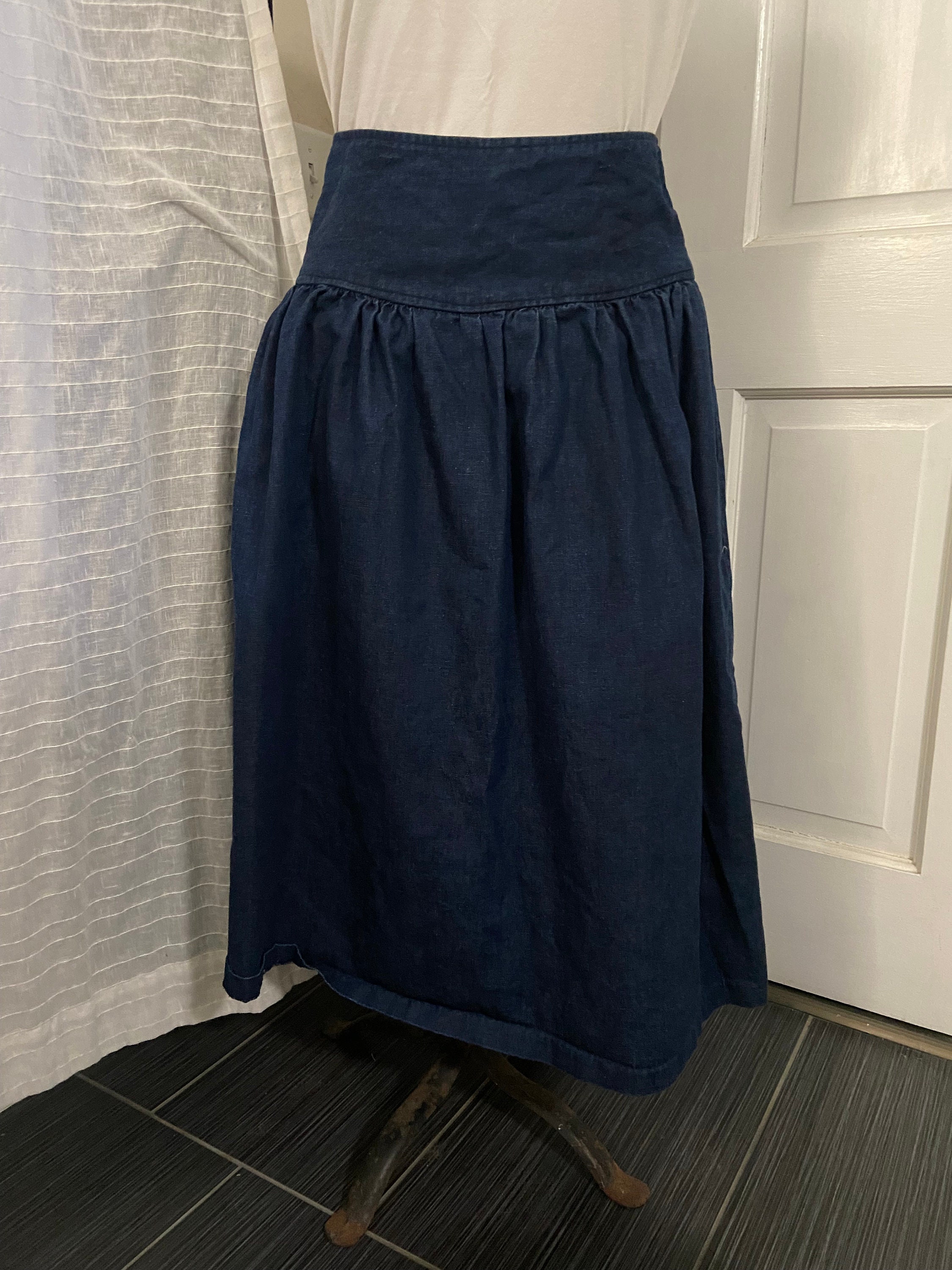 Denim High Waisted Vintage Skirt - Etsy UK