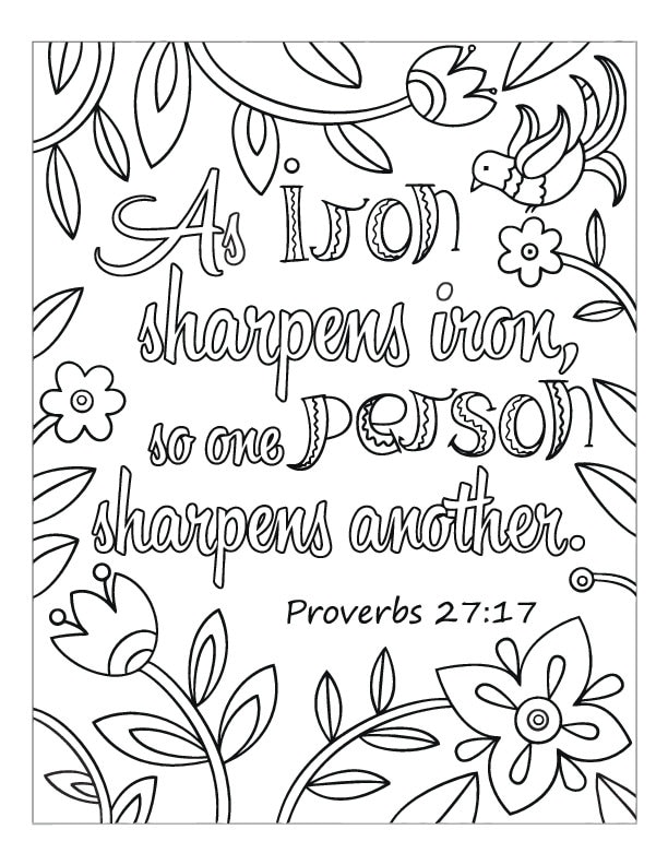 Adult coloring page Bible verse Proverbs | Etsy