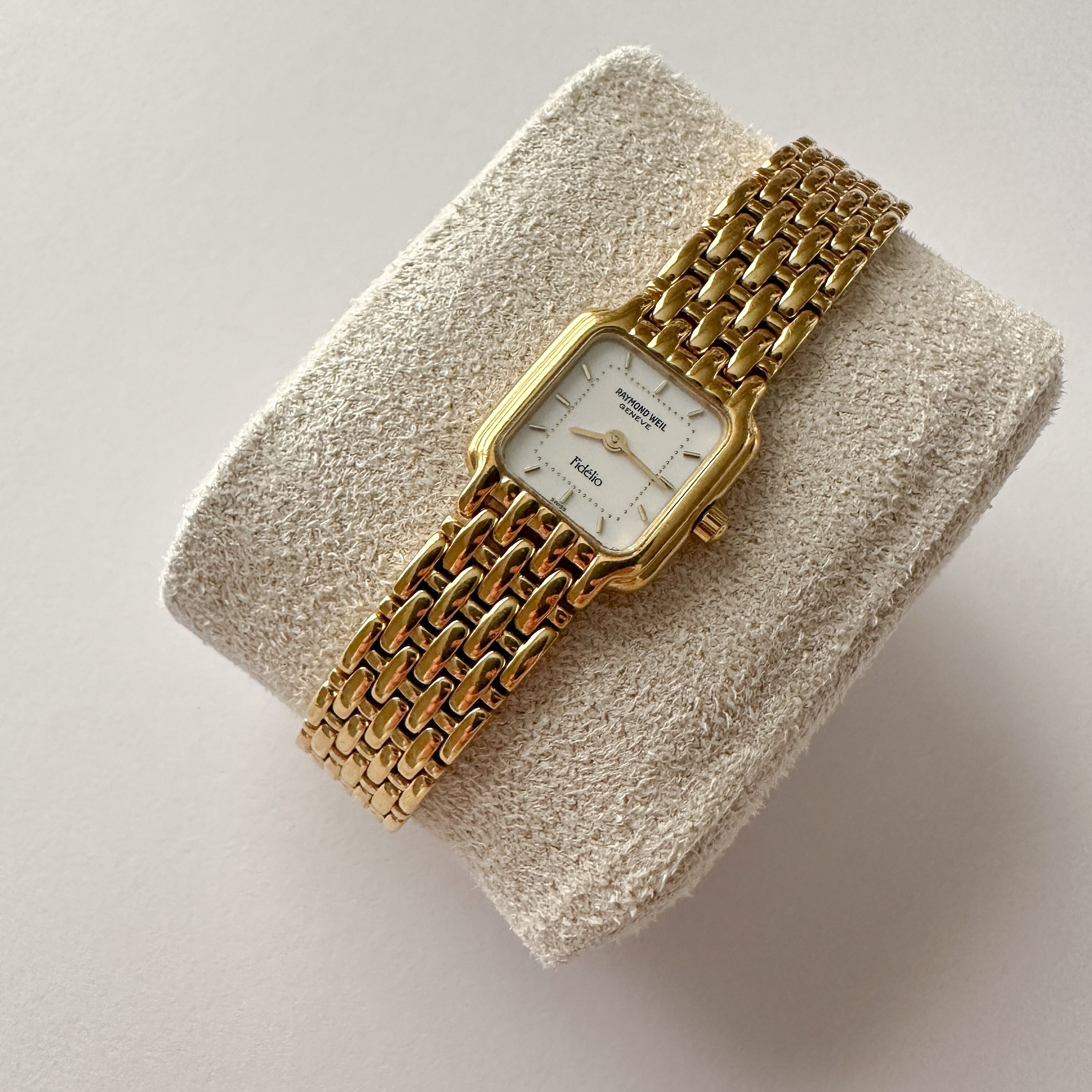 Vintage 90s Raymond Weil Fidelio 3723 18k Gold Electroplated 10 M