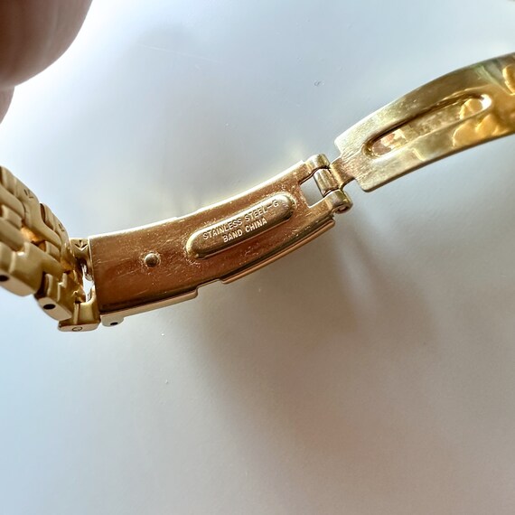 Vintage 90s Ladies Seiko Gold Plated Watch with D… - image 6