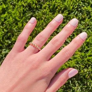 14k Gold-filled Beaded Ring | 3mm Gold-filled beads | Stretchy Ring | Gold Beaded Ring