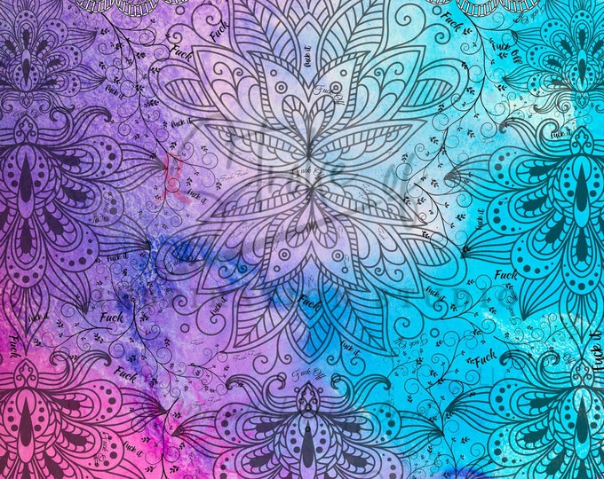 F*CK Mandala, Hidden Word, Tie Dye, Sassy Word, Mandala PNG File