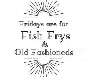 Los viernes son para pescado frito y comida tradicional, PNG, calcomanía