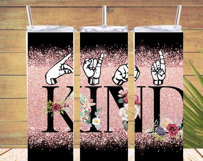 Kind, Both American Sign Language and Manual Alphabet Instant Downloads, 2 PNG Sublimation File