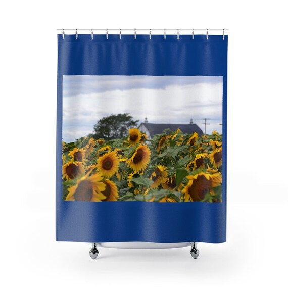 Sunflower farm Shower Curtains Etsy