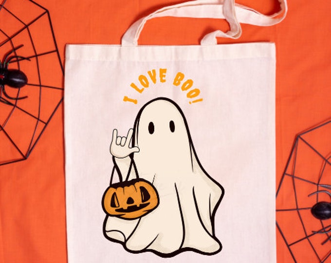 American Sign Language, Halloween Ghost, Trick or Treating Ghost Signing I Love You, Instant Download, PNG Sublimation File