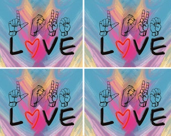 Día de San Valentín, Lenguaje de Señas Americano, Amor, Tarjetas imprimibles, PNG, Sublimación