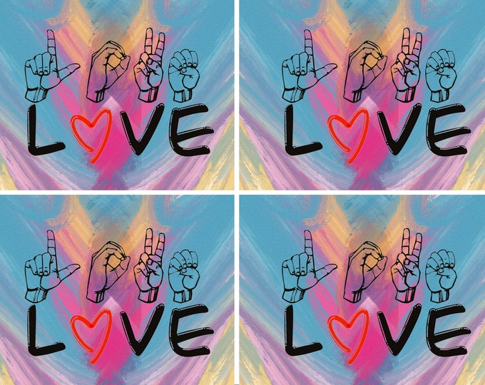 Valentines Day, American Sign Language, Love, Printable cards, PNG, Sublimation