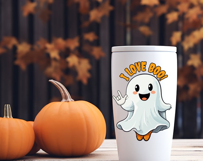 American Sign Language, Signing Ghost,I Love Boo, Instant Download, PNG Sublimation File