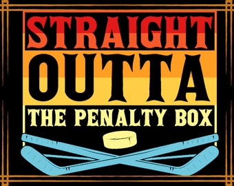 Hockey Stickers Straight Out of the Penalty Box Stickers - Etsy