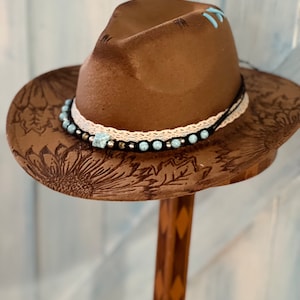 CUSTOM, Hand Burned Hats, One of a kind, Made to order exclusively for you.