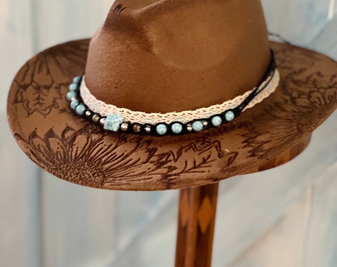 CUSTOM, Hand Burned Hats, One of a kind, Made to order exclusively for you.