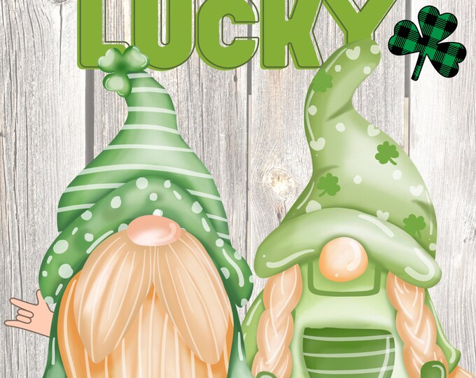 ASL, Lucky Gnomes, Sign Language, PNG, Sublimation