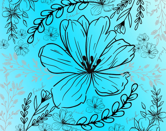 Hawaian Hidden F Words, Flower Design, PNG