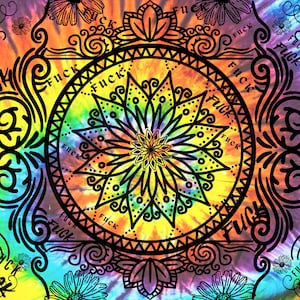 F * ck, Versteckte Kraftausdrücke, Tie Dyed Mandala, PNG