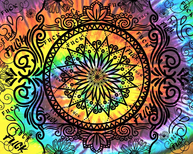 F*ck, Hidden Swear Words, Tie Dyed Mandala, PNG