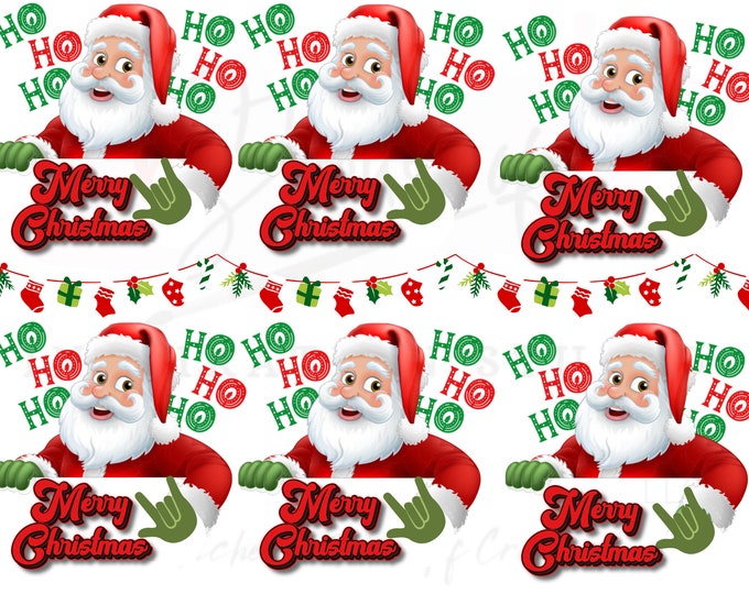 ASL, Christmas, Signing Santa, PNG