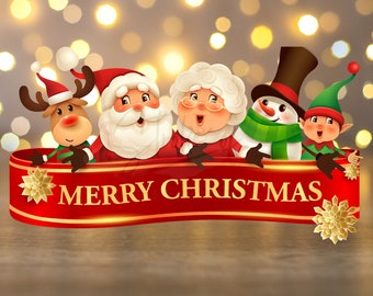 ASL, Personajes navideños, Señalando "Te amo", PNG