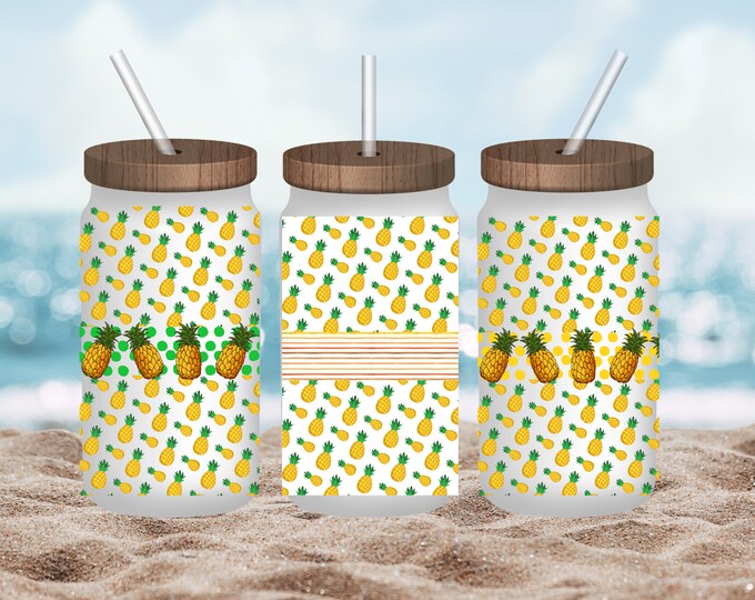 Five Tropical Pineapple Sublimation PNG Files