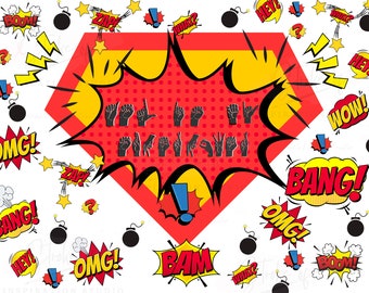 ASL es MI superpoder con fondo azul Sublimación PNG