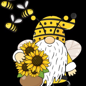 Bee and Hive, Gnome Bumble Bee, Sublimation  PNG, Instant Download
