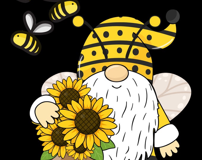 Bee and Hive, Gnome Bumble Bee, Sublimation  PNG, Instant Download