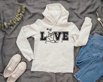 Calcomanía de sublimación LOVE ASL, San Valentín