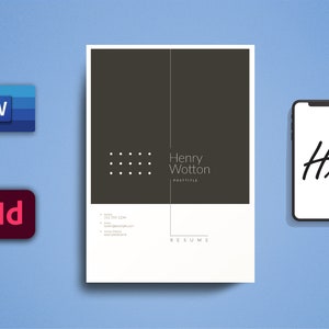 CV Template, Resume Template 2021, Word, InDesign, Cover Letter, Professional and Creative Resume, Instant Download