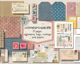 Vintage Ephemera Kit: Printable Junk Journal Supplies (Kit 2)