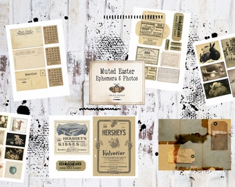 Muted Easter Ephemera Digital Printable Journal Kit